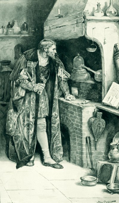 James IV jako alchymista ve své laboratoři od Walter Stanley Paget