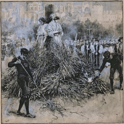 Mučednictví Roberta Testwooda (akvarel na papíře) od Walter Stanley Paget