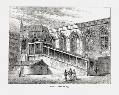 Crosby Hall v roce 1790, 1878 od Walter Thornbury