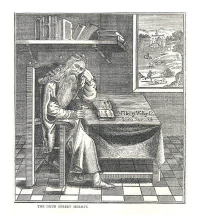 Poustevník z Grub Street. Z obrázku publikovaného Richardsonem, 1878 od Walter Thornbury