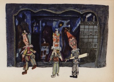 Stará hračka malovaná Walterem Trierem (barevná litografie) od Walter Trier