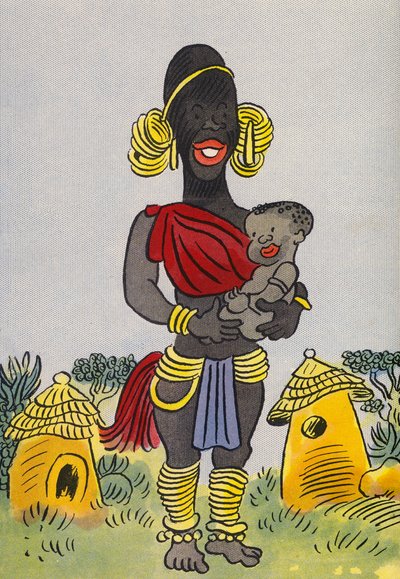 Bláznivé kostýmy Waltera Triera: Střední Afrika (barevná litografie) od Walter Trier