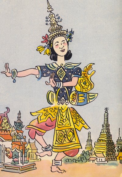 Bláznivé kostýmy Waltera Triera: Siam (barevná litografie) od Walter Trier