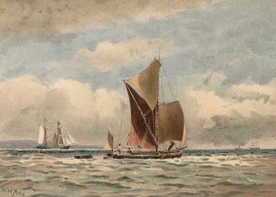 Ústí Temže (barevná litografie) od Walter William May