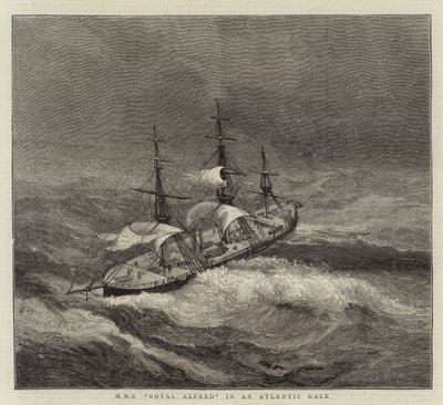 HMS Royal Alfred v atlantické vichřici od Walter William May
