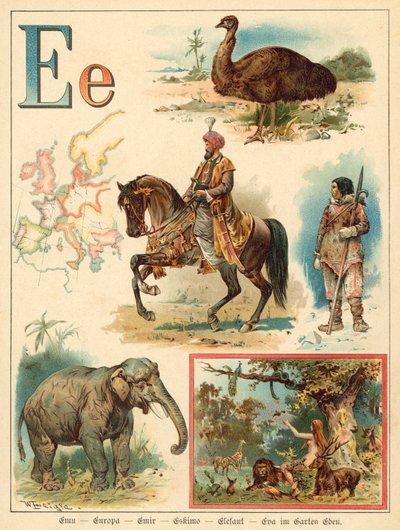 písmeno E (chromolitho) od Walter Zweigle