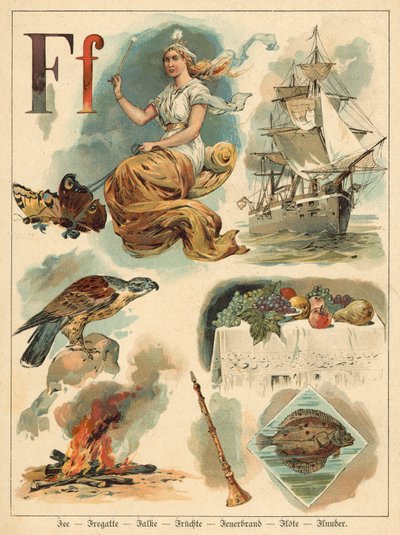 písmeno F (chromolitho) od Walter Zweigle