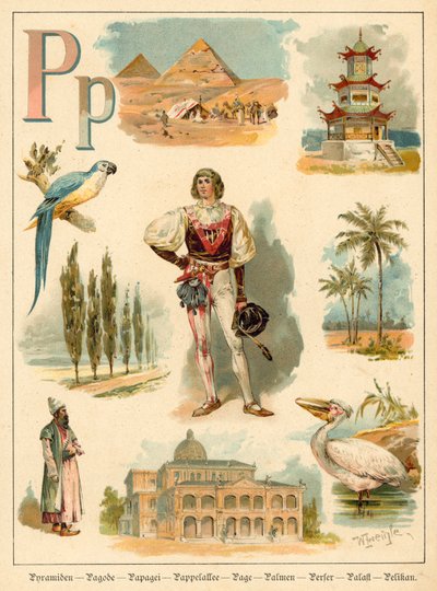 Písmeno P (chromolitho) od Walter Zweigle
