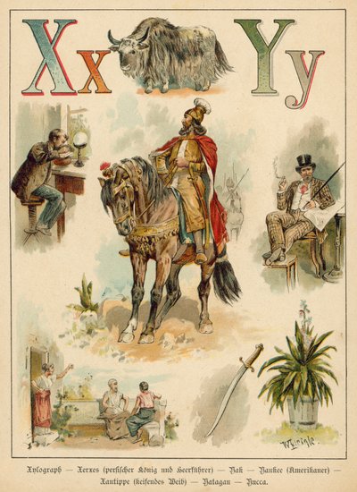 Písmeno X a písmeno Y (chromolitho) od Walter Zweigle