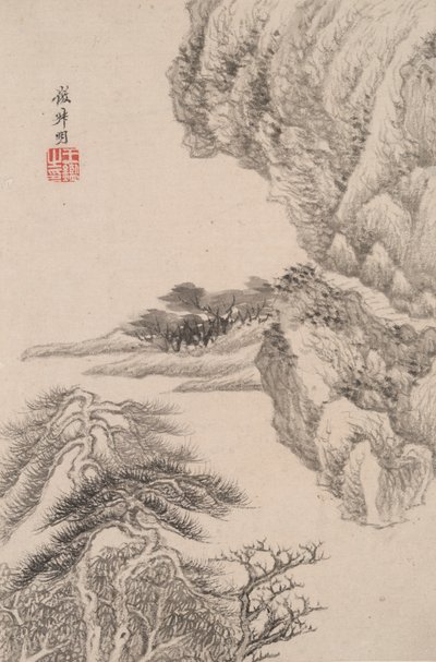 Krajina ve stylu různých starých mistrů: Krajina po Wang Meng (1308 od Wang Jian