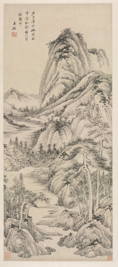 Shade of Pines in a Cloudy Valley, 1660. od Wang Jian