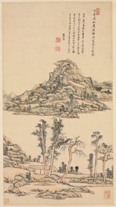 Krajina v barevném stylu Ni Zan, 1707. od Wang Yuanqi