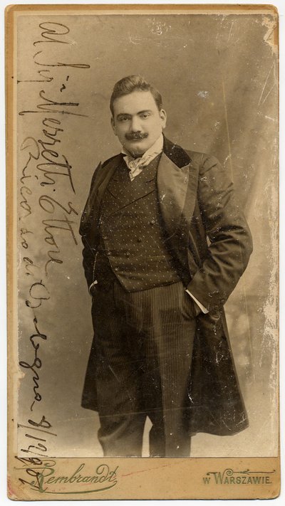 Portrét operního pěvce Enrica Carusa 1873-1921, 1900. od Warsaw. Photo studio Rembrandt