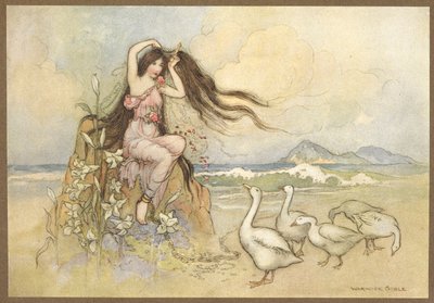 Marziella na pobřeží z, Dva dorty. od Warwick Goble