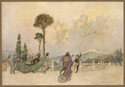 Vzdušné zámky, z The Dragon. od Warwick Goble