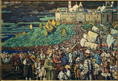 Příjezd obchodníků od Wassily Kandinsky