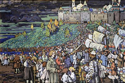 Příjezd obchodníků od Wassily Kandinsky