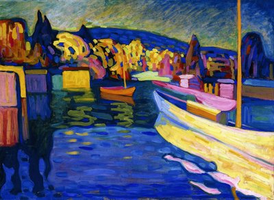 Podzimní krajina s loděmi od Wassily Kandinsky