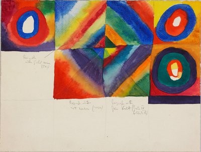 Barevné studie s informacemi o technice malby, 1913. od Wassily Kandinsky