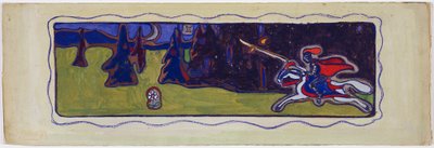 Soumrak, verso: skica páru od Wassily Kandinsky