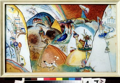 ""Dámy v krinolíně"" Akvarel od Vassily Kandinsky (nebo Wassily Kandinsky nebo Kandinskyj od Wassily Kandinsky