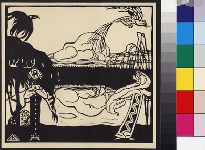 Deux oiseaux - Dva ptáci (Zwei Voegel), Kandinsky, Wassily Vasiljevič (1866-1944). Dřevoryt od Wassily Kandinsky