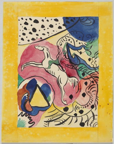 Návrh na obálku almanachu "Der Blaue Reiter" od Wassily Kandinsky
