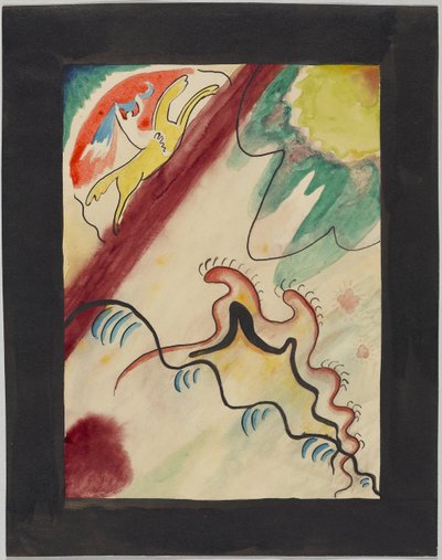 Návrh na obálku almanachu "Der Blaue Reiter" od Wassily Kandinsky
