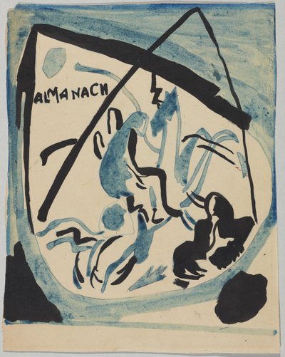 Návrh na obálku almanachu "Der Blaue Reiter" od Wassily Kandinsky