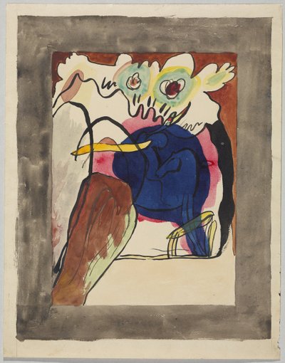 Návrh na obálku almanachu "Der Blaue Reiter" od Wassily Kandinsky
