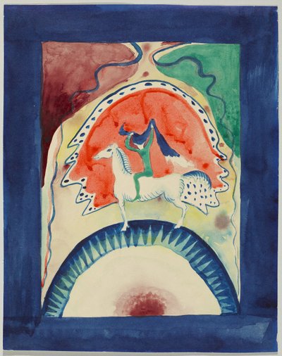 Návrh na obálku almanachu "Der Blaue Reiter" od Wassily Kandinsky