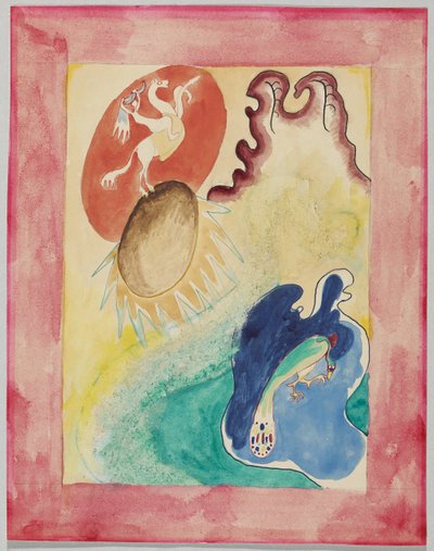 Návrh na obálku almanachu "Der Blaue Reiter" od Wassily Kandinsky