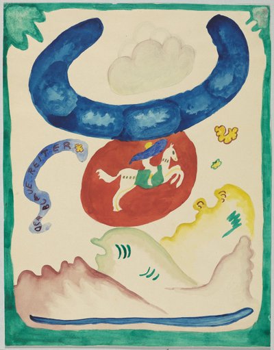 Návrh na obálku almanachu "Der Blaue Reiter" od Wassily Kandinsky