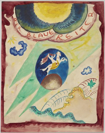 Návrh na obálku almanachu "Der Blaue Reiter" od Wassily Kandinsky