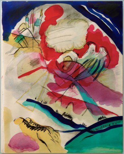 Návrh na obrázek s bílými čarami od Wassily Kandinsky