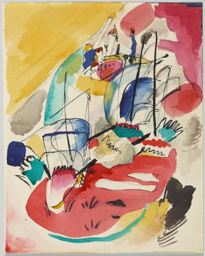 Návrh na „Improvisation 31 (Námořní bitva)“ od Wassily Kandinsky