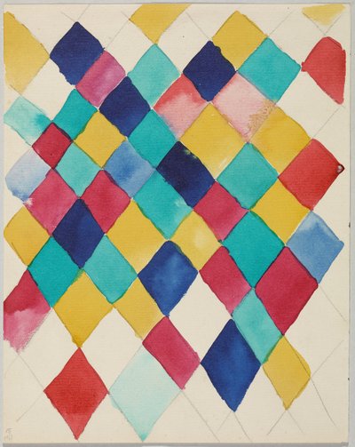 Barevná studie s kosočtverci od Wassily Kandinsky