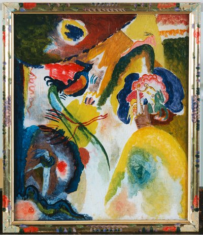 Skleněný obrázek s labutí od Wassily Kandinsky