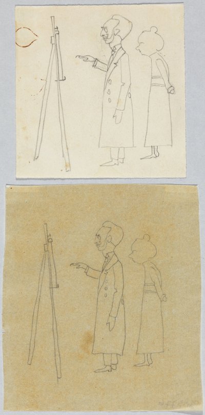 Kandinsky a Münter před stojanem od Wassily Kandinsky