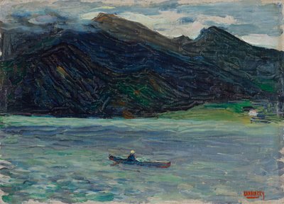 Kochel – jezero s lodí od Wassily Kandinsky