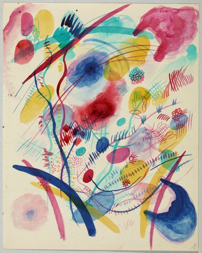 Složení v červené, modré, zelené a žluté od Wassily Kandinsky