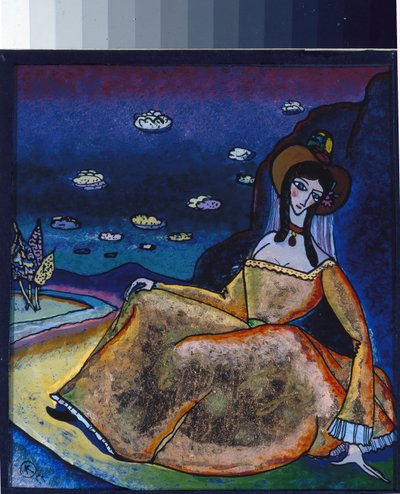 ""Dáma ve zlatých šatech"" Obraz Vasilije Kandinského (nebo Wassily Kandinského nebo Kandinského od Wassily Kandinsky