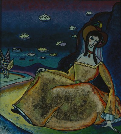 Dáma ve zlatých šatech, 1917 od Wassily Kandinsky