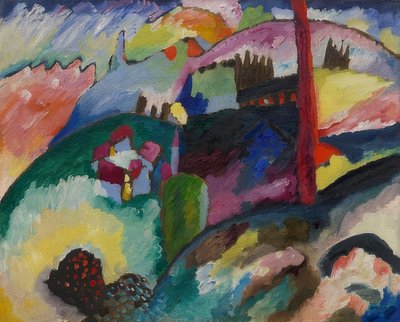 Krajina s továrním komínem. 1910 od Wassily Kandinsky