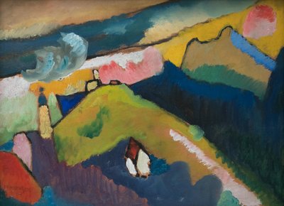 Murnau - horská krajina s kostelem od Wassily Kandinsky