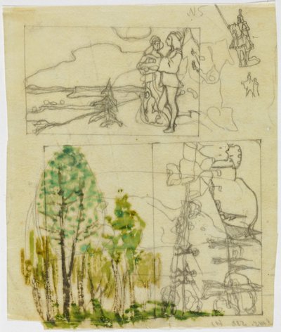 Náčrt se středověkou tématikou od Wassily Kandinsky