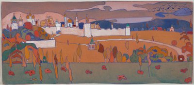 Opevněné město v podzimní krajině od Wassily Kandinsky