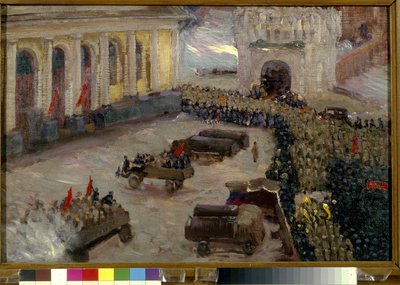 Ruská revoluce z února 1917 do Moskvy. (Únorová revoluce v Moskvě). Obraz Vasilije Nikitiče Meškova (1868-1946) od Wassily Meshkov
