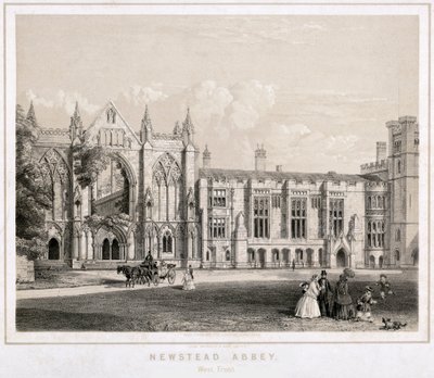 Západní aspekt Newstead Abbey, Nottinghamshire, c1860 od Waterlow and Sons