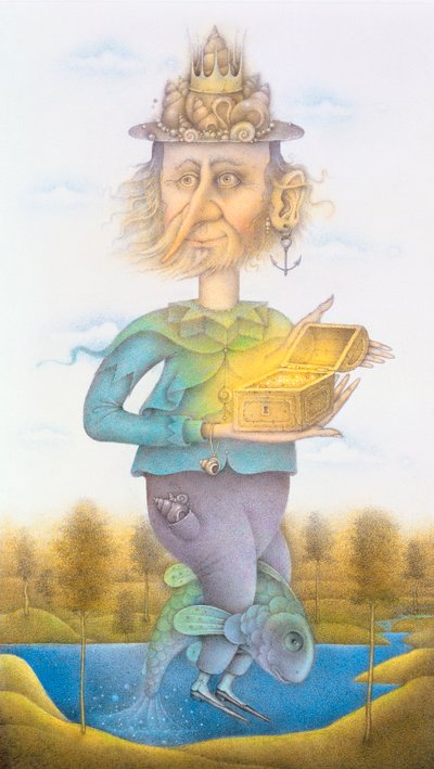 Neptun (tužka a barevné pastelky na papíře) (pár 155032) od Wayne Anderson